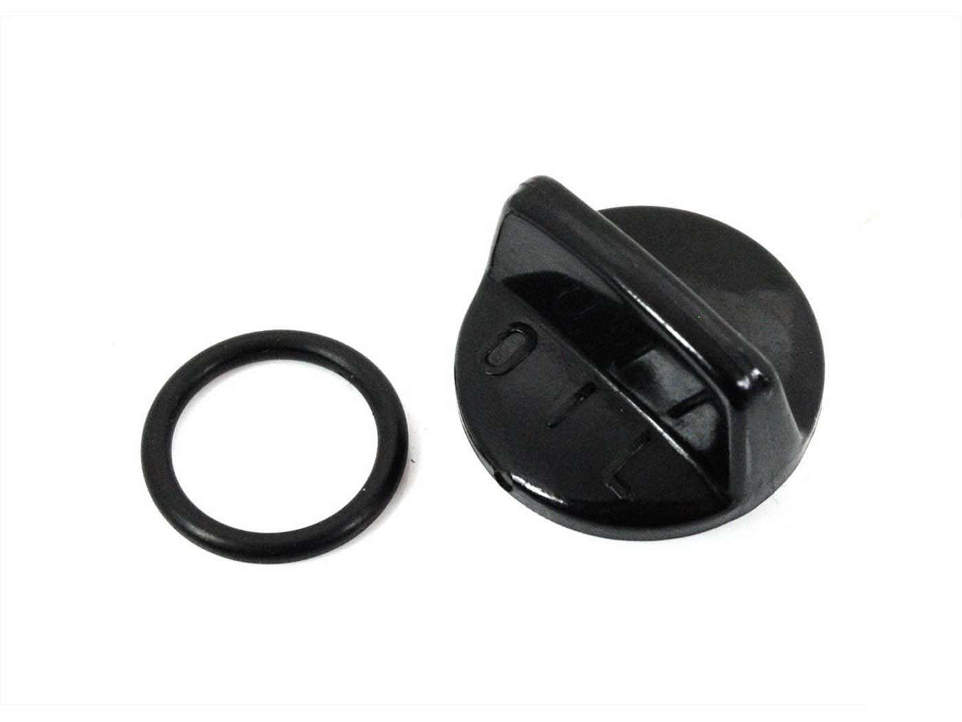 Alyvos pildymo kaištis su tarpine 19mm juoda, skirta Honda MT, MTX, MB, MBX