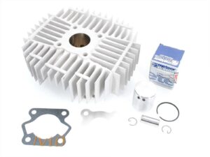 Cilindro komplektas Meteor aliuminis 50cc 40mm anga 32mm kolektoriaus jungtis 55mm varžtų atstumas Kreidler Florett RS, Mustang