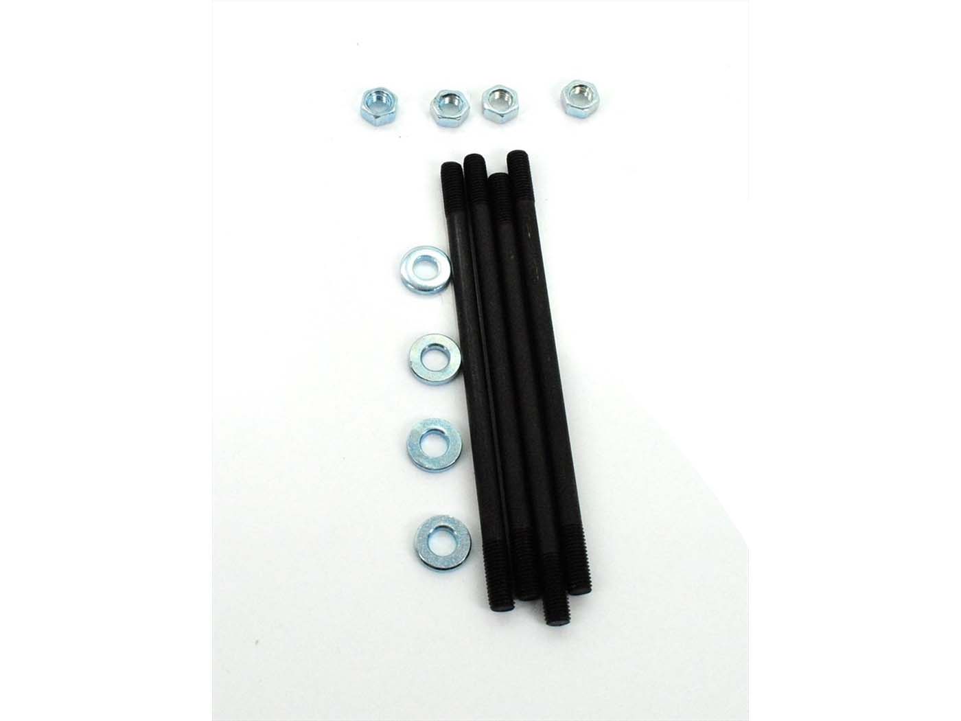 Smeigių varžtų komplektas M7 x 122 mm juodas su veržlėmis ir poveržlėmis, skirtomis Zündapp C 50 Sport Type 517, 529, Super 441, GTS KS 530, CS 25, 50, CX, Hai, 448, R Roller, RS Roller 561, Star 1 462 2 ZD, ZL, ZS, ZX, Combinette 428, 429, 433, 510, 511, 515, 516, Falconette 425