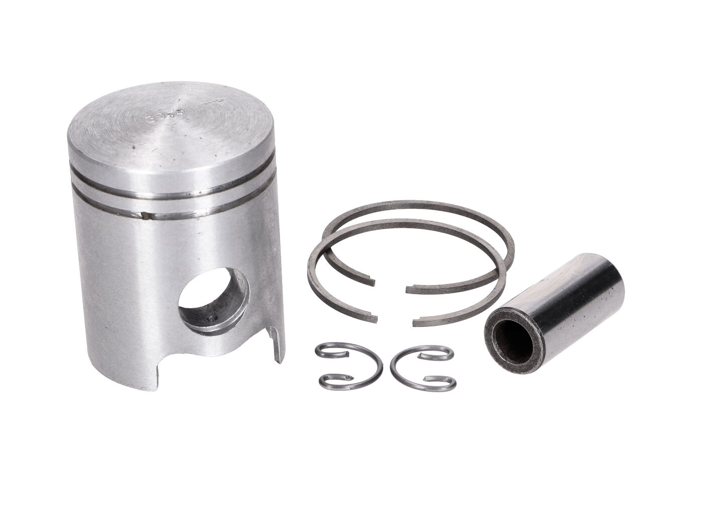 Stūmoklių komplektas 50cc 38,30mm su stūmoklio kaiščiu 12mm ir stūmoklio žiedais, skirtais Dinamin, Sachs 50/4 LKH, Hercules 220, Miele, DKW, KTM, Göricke, Gritzner