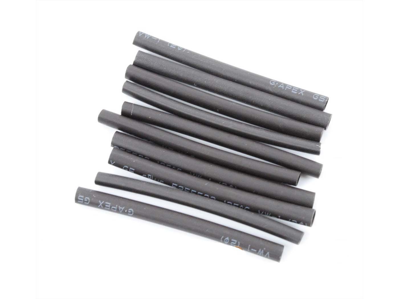 Juodas karščiui susitraukiantis vamzdelis 2,0 x 40 mm pakuotė po 10, skirtų Zündapp, Kreidler, Hercules, Puch