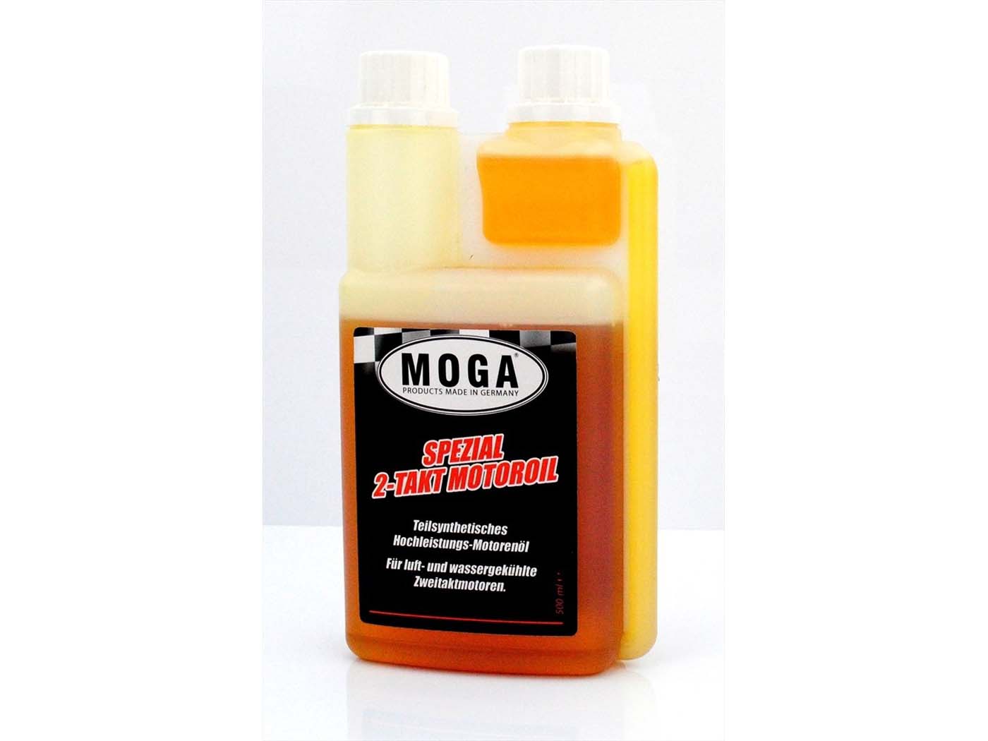 Variklio alyva MOGA 500ml 165mm aukštis 90mm plotis 45mm gylis mopedui mokick