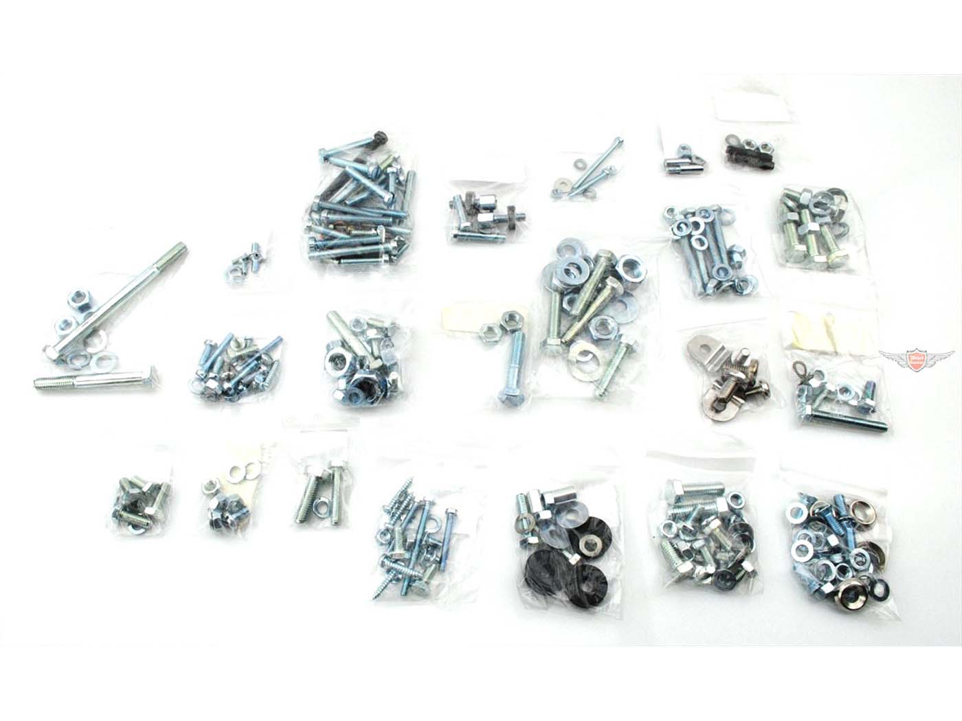 Varžtų komplektas plieninis 22 maišeliai, standartinės Simson Duo, KR, KR50, KR51, KR51/1, KR51/2, S50, S51, S70, SR4-1, SR4-2, SR4-3, SR4-4, SR50, SR80 dalys