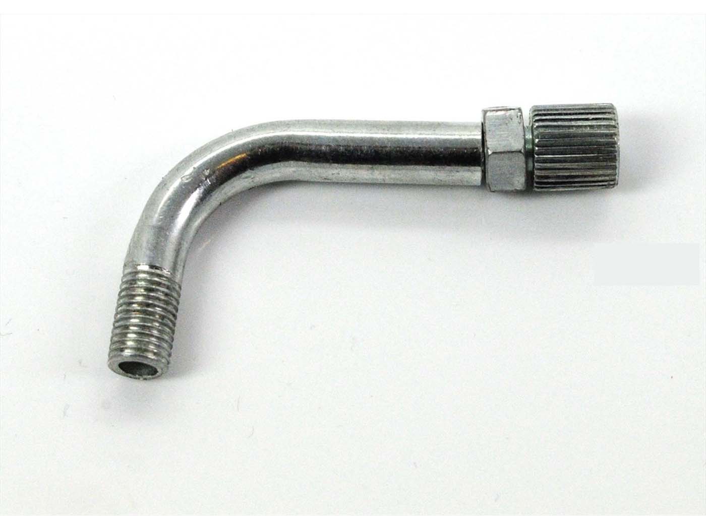 Droselio troso vamzdžio lenkimas 90 laipsnių su reguliavimo varžtu M6 60 mm, skirtas Zündapp Bergsteiger, Hercules Prima M, Kreidler Flory, Florett, MF, MP, DKW, KTM, Rixe, Miele, Puch Maxi, GTS, C, ZD, ZR, ZA, CS , CX, ryklys