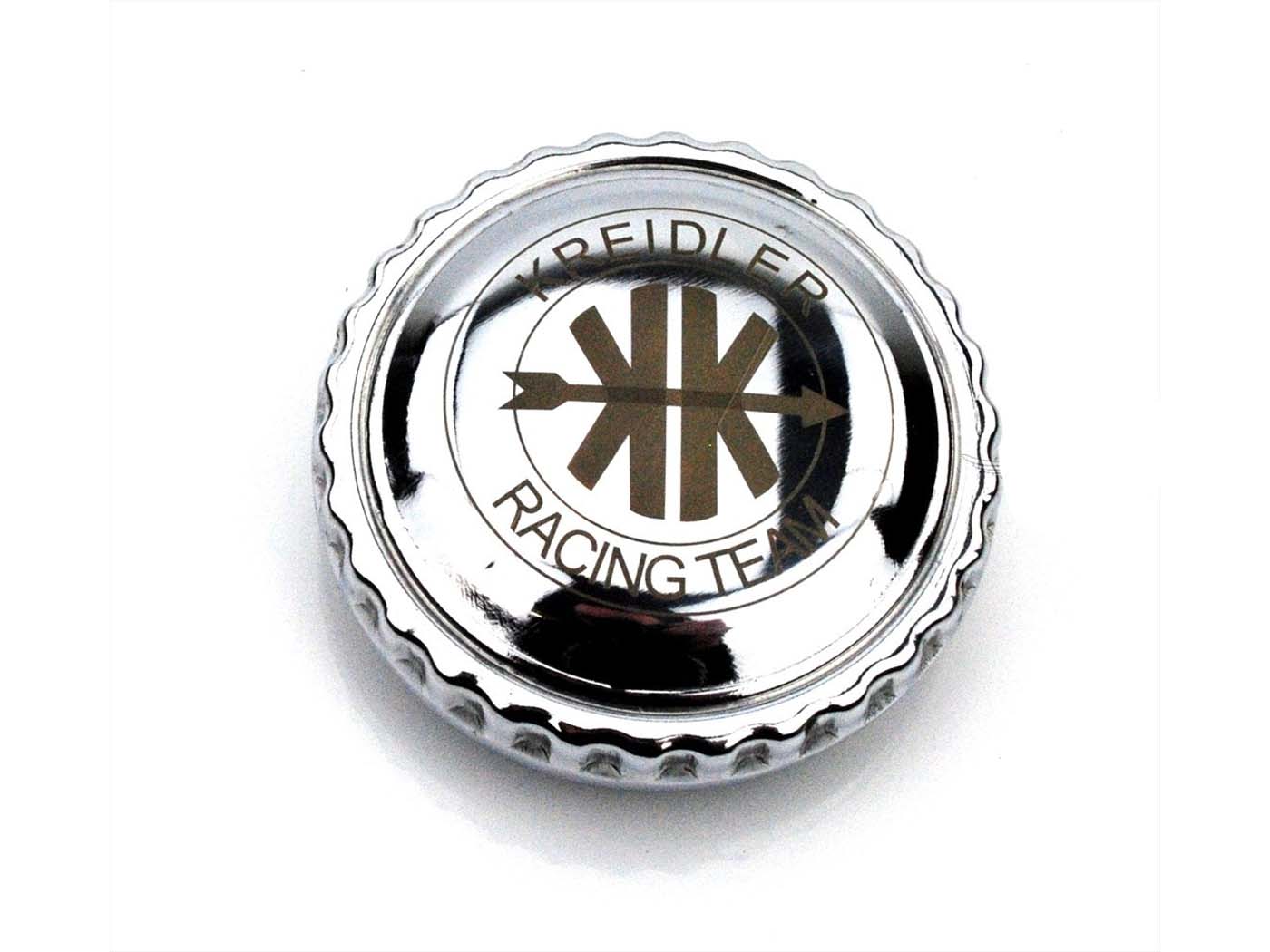 Chromuotas bako dangtelis su logotipu Kreidler, Florett