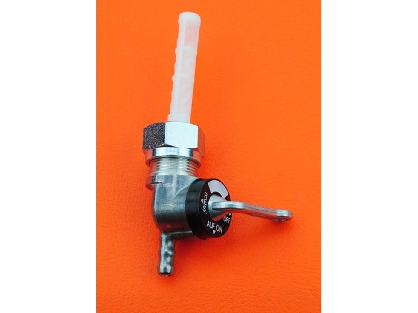 Petcock, skirtas Bing M16 x 1 su bako filtru, skirtas Kreidler Florett RS, RMC, LF, LH, TM, Puch Monza, MV, VS, MS, Cobra, DS, M 50, KTM Comet, Ponny, Heinkel Perle, Gritzner Bummi, Simson SR4-1, SR4-2, S50, S51, S70, S53, S83