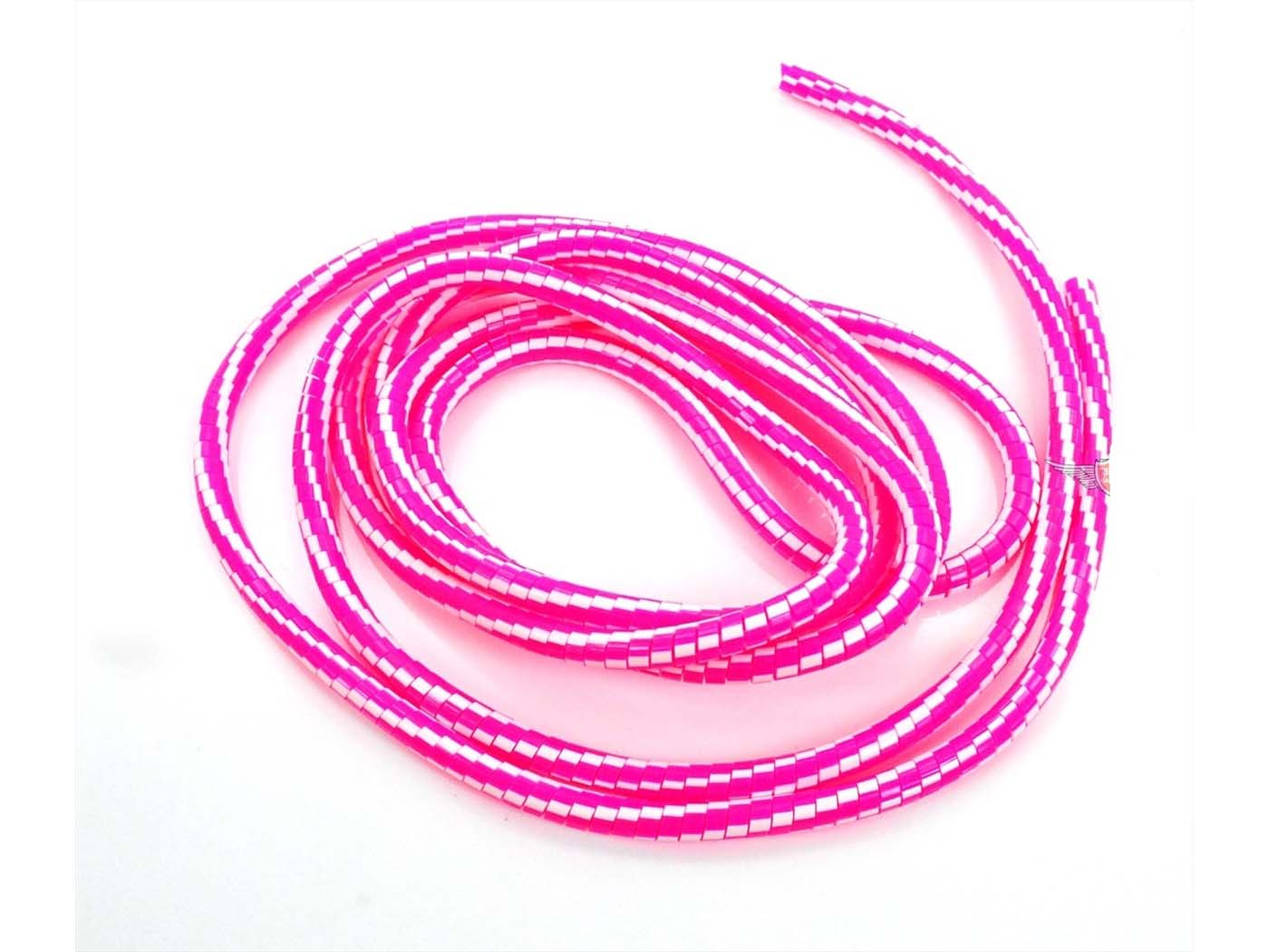 Apsauginis gaubtas spiralė 2m 6mm rožinė/balta mopedui, mopedui, mokickui