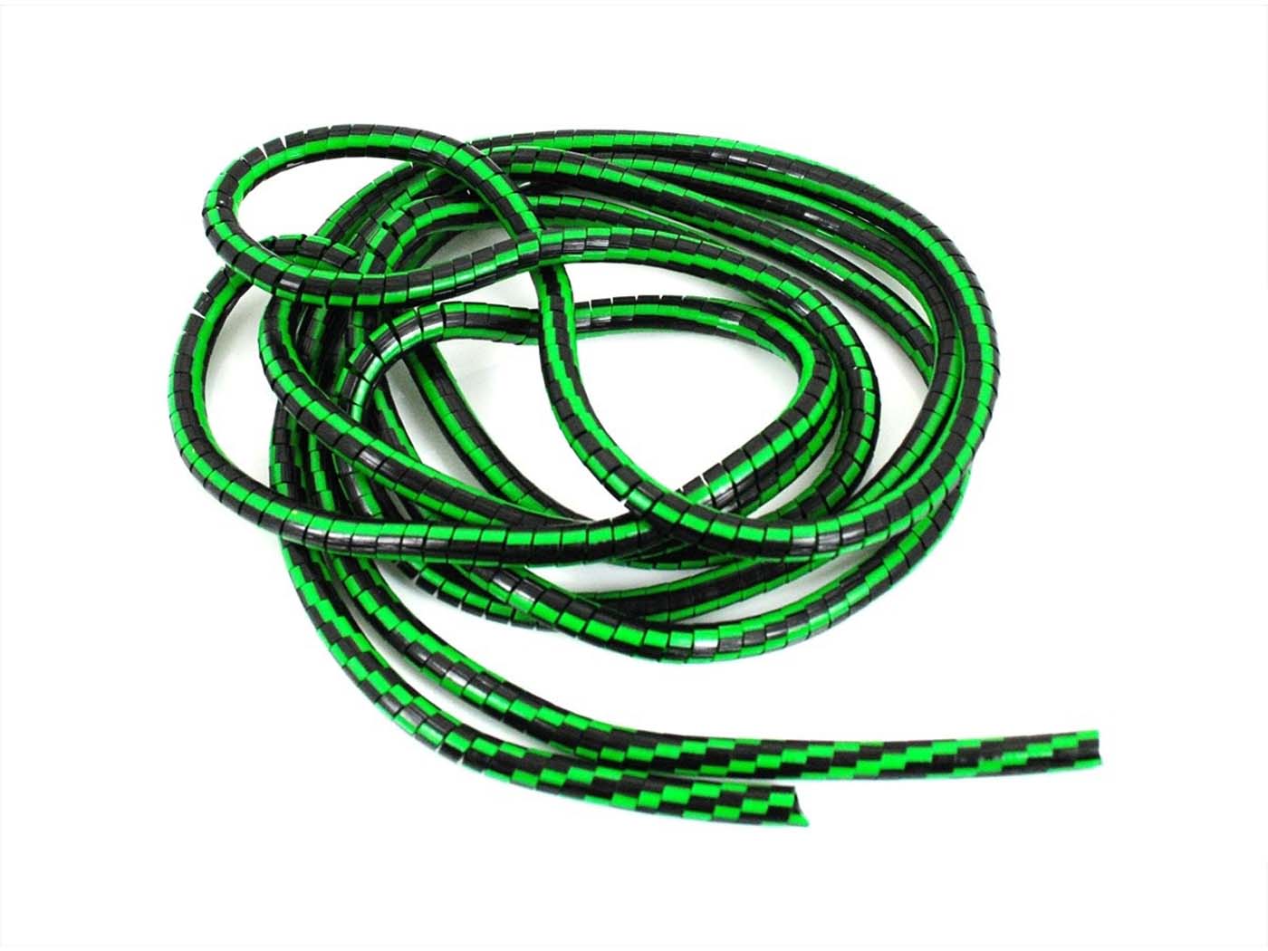 Kabelio gaubto ilgis 200cm skersmuo 5-8mm spalva juoda/žalia mopedui, mopedui, mokickui, mopedui, motociklui, chopperiui, individualiems dviračiams