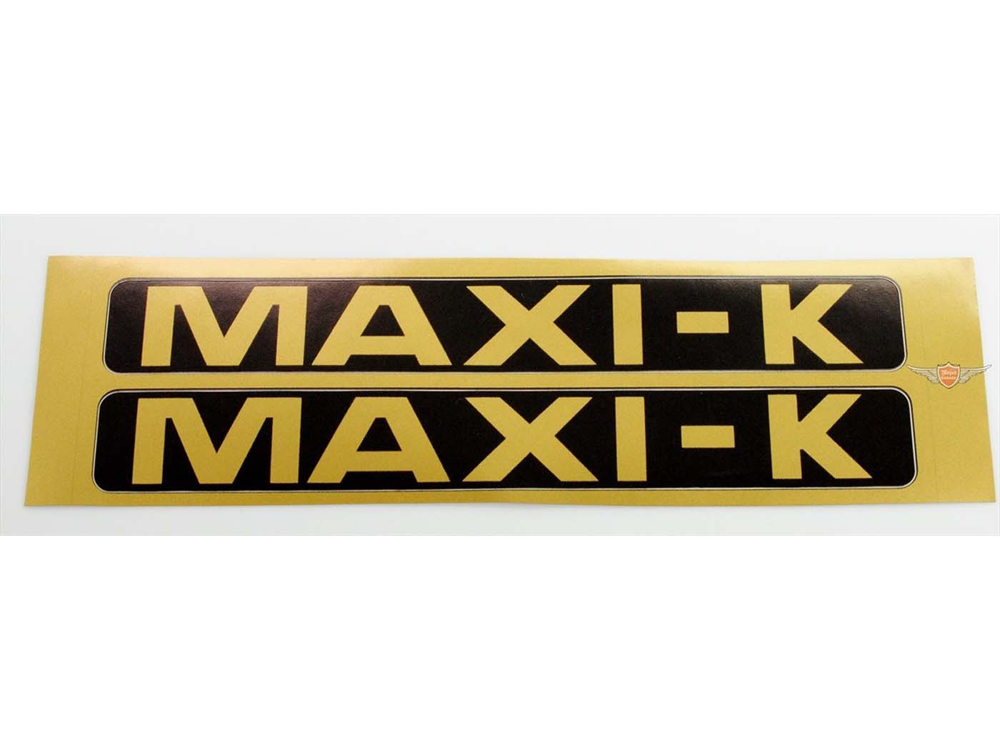Lipdukų komplektas 2 dalių 170 x 20 mm juodo aukso, skirtas Puch Maxi K mopedo mopedui mokick