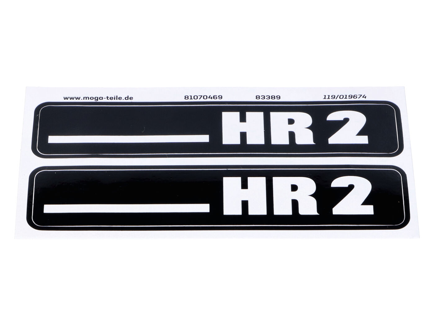 Lipdukų komplektas MOGA 2 dalių 105 mm x 21 mm aukštis, skirtas Hercules Hobby Rider HR