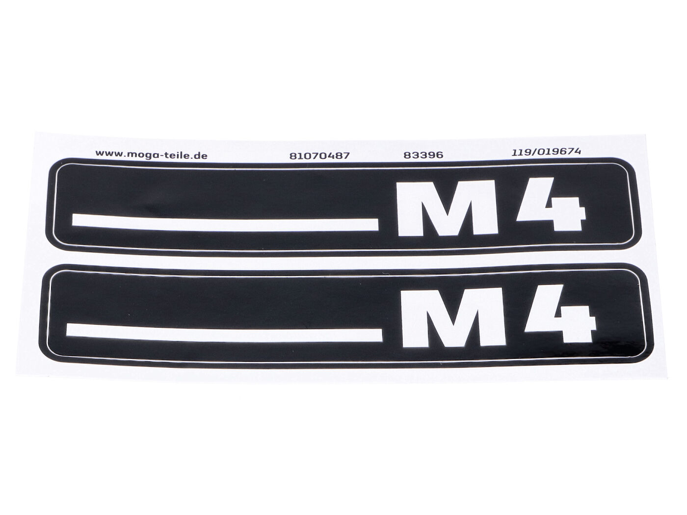 Lipdukų komplektas MOGA 105mm x 21mm, skirtas Hercules M4 mopedui mokick