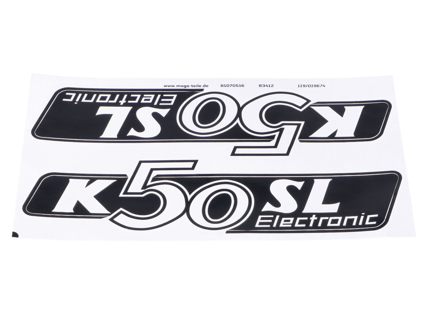 Lipdukų komplektas MOGA 2 vnt 160mm x 40mm, skirtas Hercules K 50 SL Electronic
