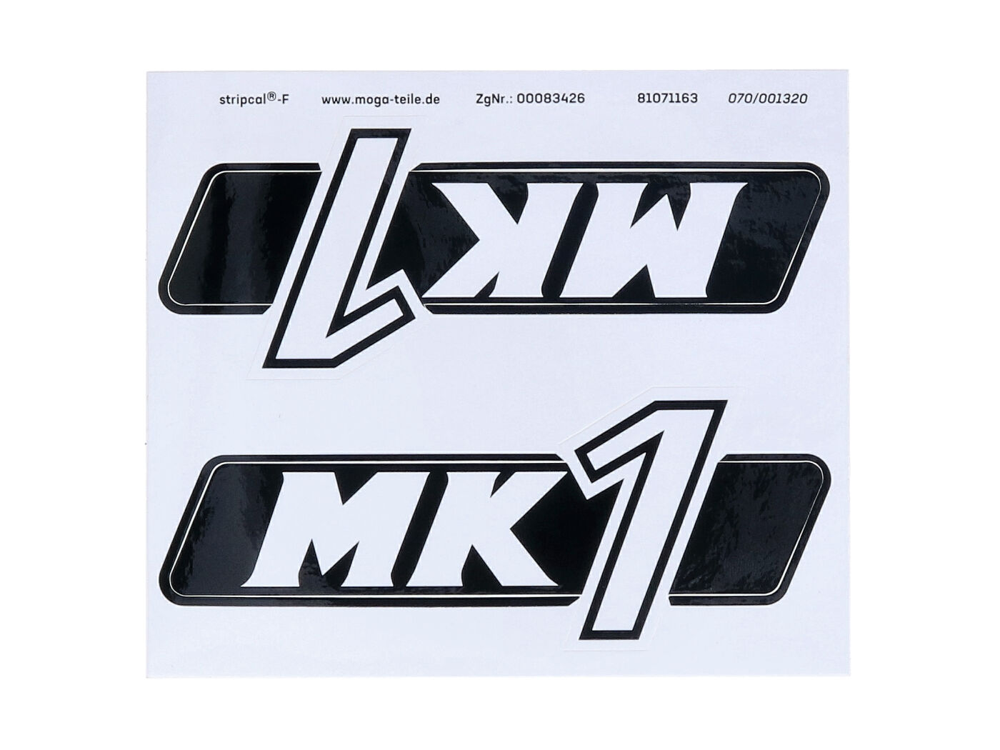 Lipdukų komplektas MK1 MOGA 45x110mm, skirtas Hercules MK 1