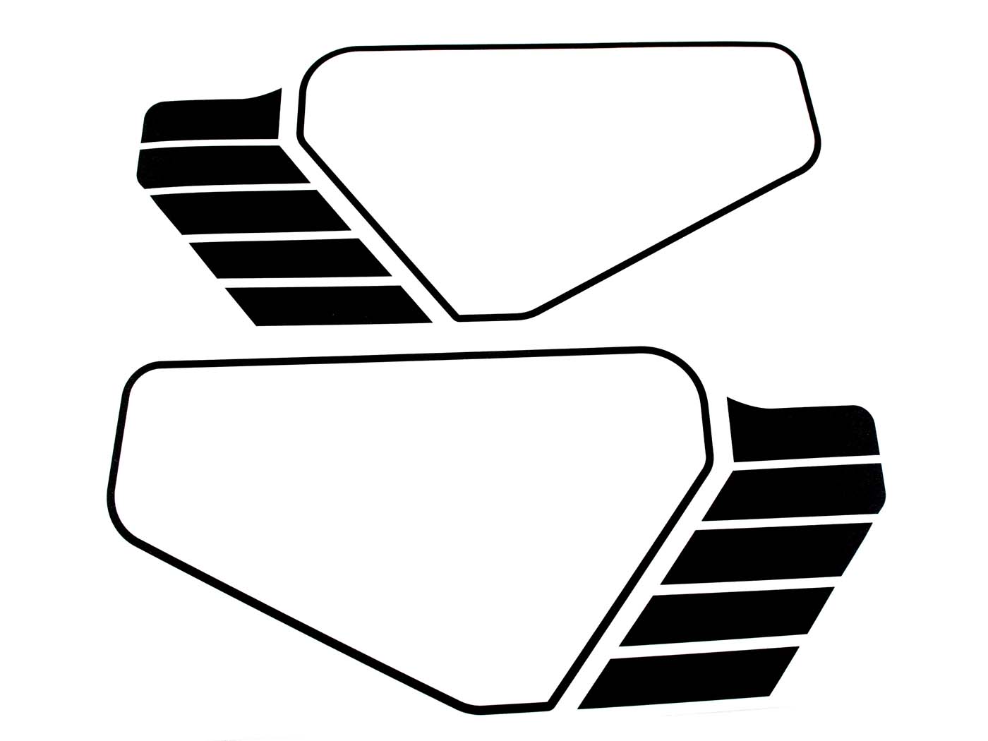Lipdukų komplektas MOGA 2 vnt. plotis 330 mm aukštis 150 mm, skirtas Hercules K 50 Ultra, Supra 4 GP