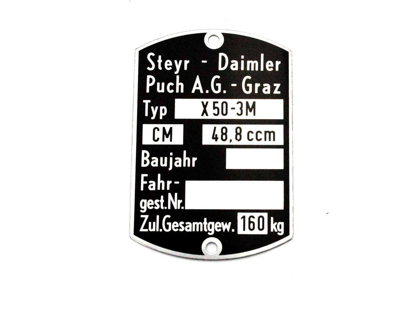 Tuščia tipo plokštelė 59x40mm Puch, X 50-3M