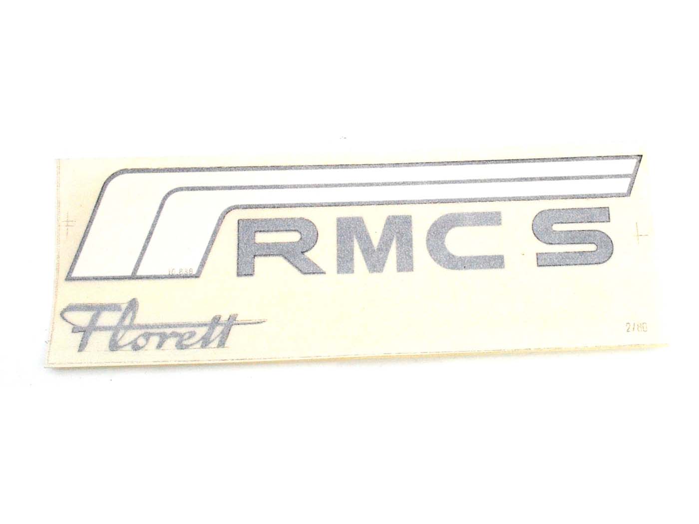 Šoninio dangtelio lipdukas Florett 1 vnt. matmenys aukštis apytiksl. 64mm pločio 200mm Kreidler RMC-S