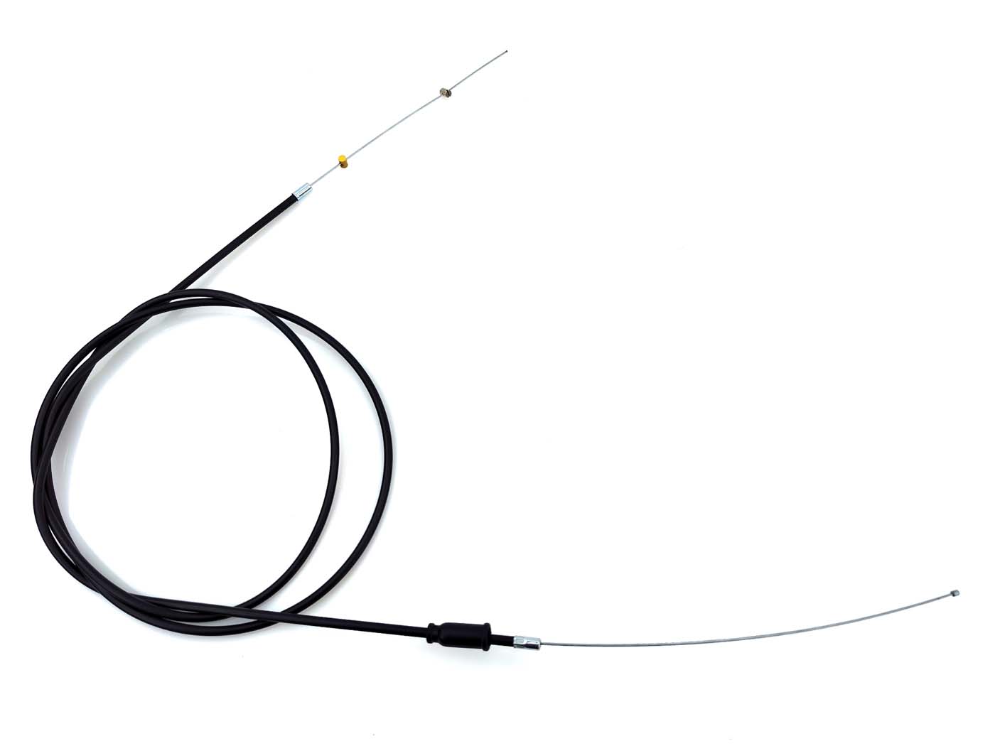 Gazo trosas universalus 1600 mm atviras juodas, skirtas Hercules Prima 4, 5, 2, 2N, 2 S, 3 SX, 4N, 5S, M4, M5, Hobby Rider, Optima, DKW, KTM, Rixe, Zündapp, Kreidler