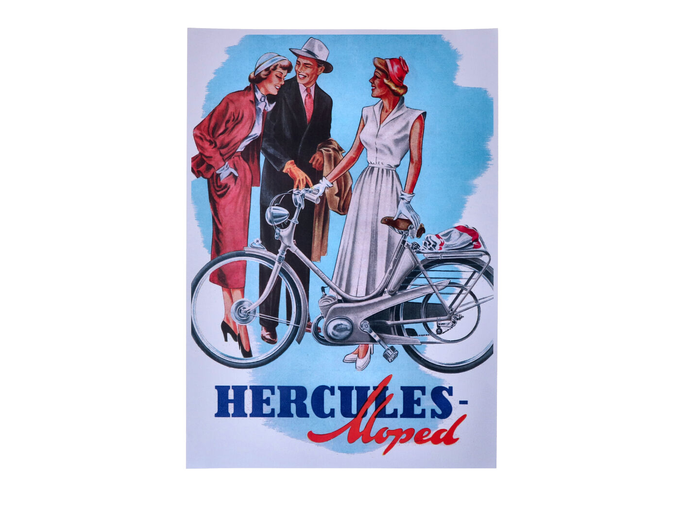 Mopedo Hercules su Zündapp varikliu reklaminis plakatas, 213 tipas, 1950 m.