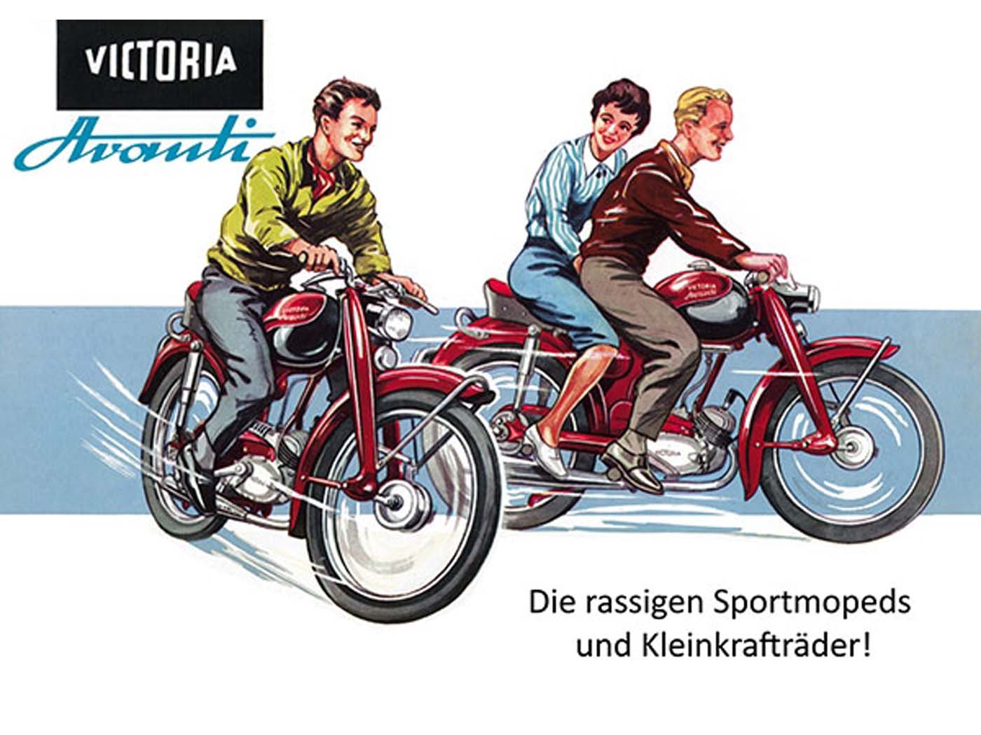 Reklaminis plakatas 29cm 42cm skirtas Victoria SM 51 Avanti, Avanti K, 52