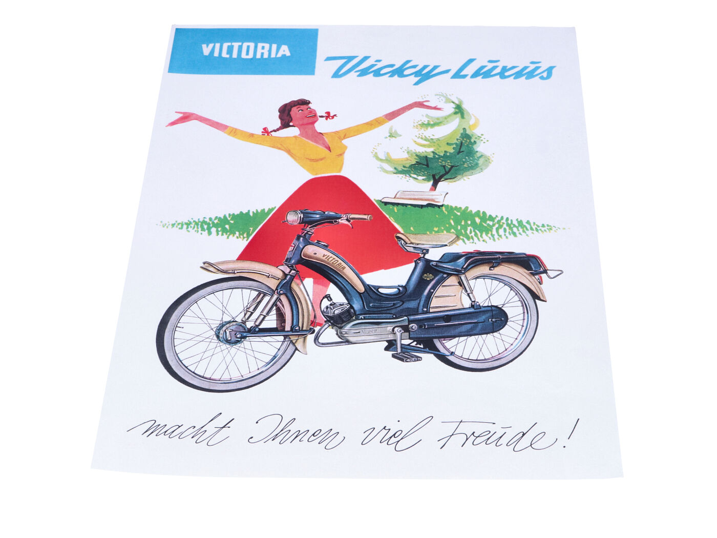 Prabangaus mopedo Victoria Vicky L reklaminis plakatas 50s 60s