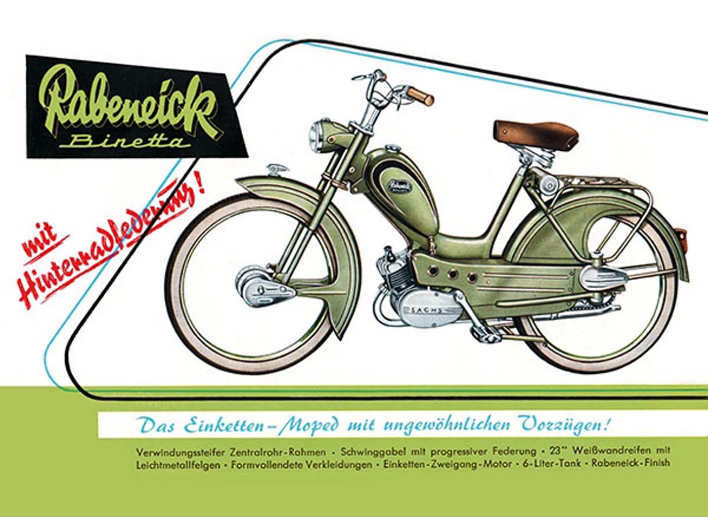 Reklaminis plakatas mopedas 29cm 42cm skirtas Rabeneick Binetta