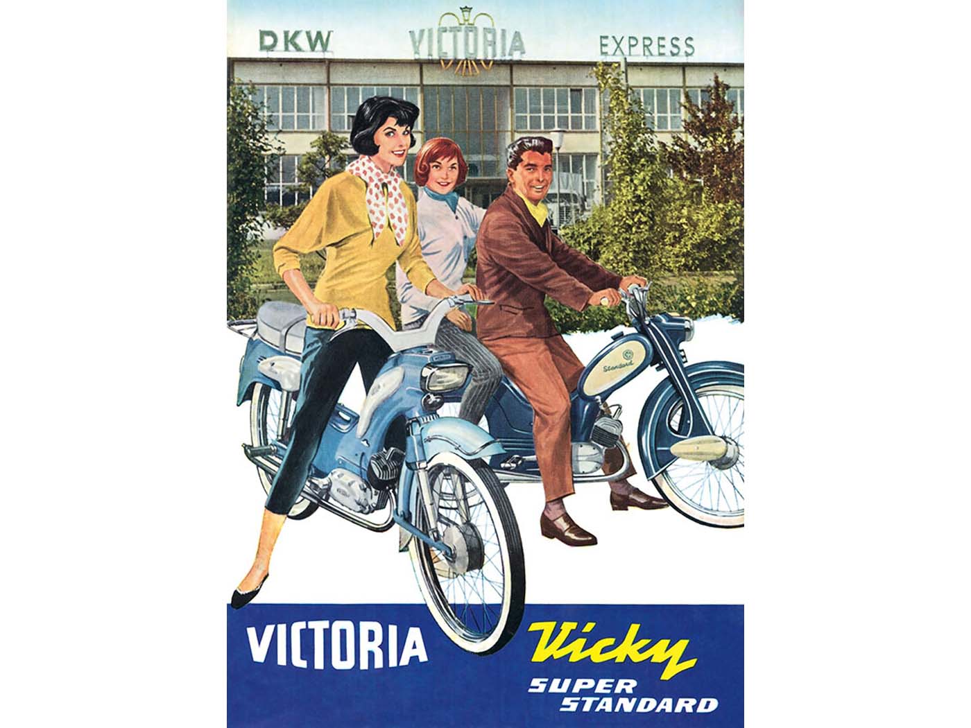 Reklaminio plakato pakartotinis spausdinimas 42 cm 29 cm, skirtas Victoria (DKW Express), Vicky Standard, Super Luxus