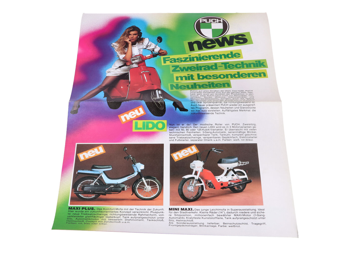 Originali Puch Lido Maxi Plus Ranger Monza brošiūra