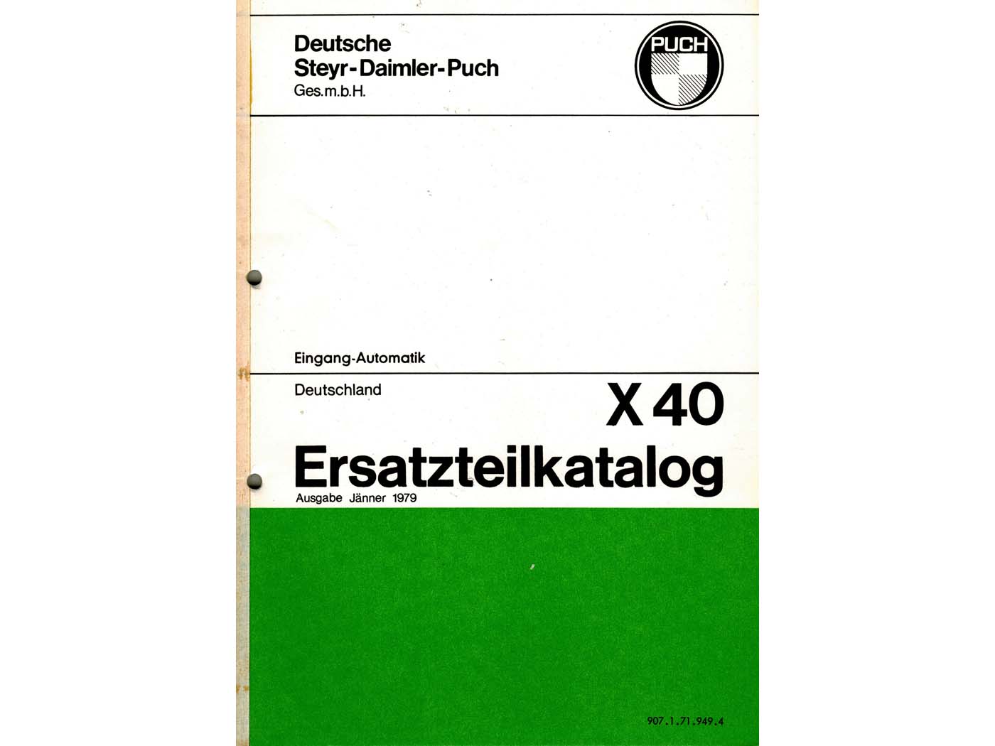 Atsarginių dalių katalogas 71 psl. DIN A4 Puch X 40