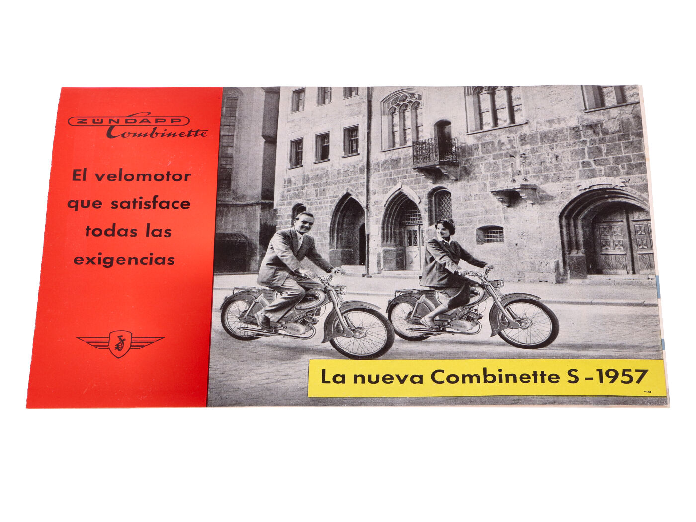 Originali skrajute / brošiūra A5 ispanų kalba, skirta Zündapp Combinette S-1957