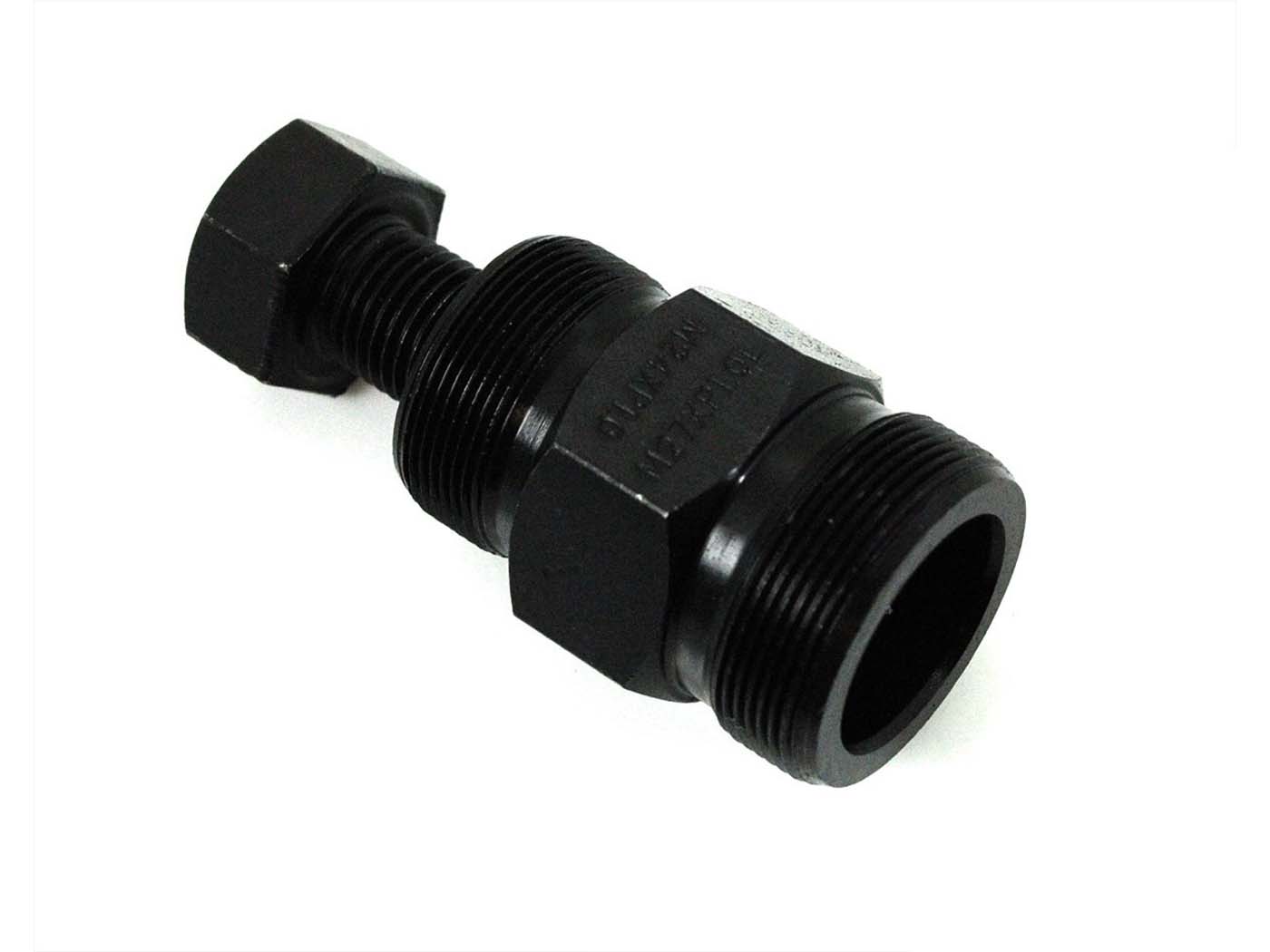 Stulpinio rato traukiklis M27 x 1 kairiojo sriegio M24 dešiniojo sriegio juodas Yamaha DT, RD, Suzuki ER, TS, TSX, Honda, Garelli, Malaguti