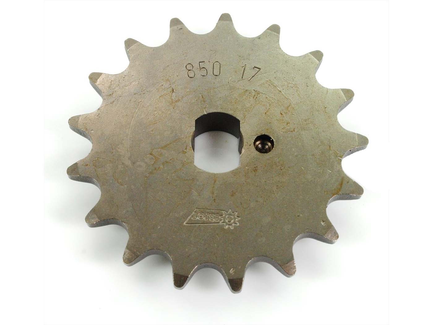 Pinion Esjot plieno 17 dantų 16x11mm ovalus laikiklis, skirtas Zündapp CS 25 Type 448-140, 448-141, Hai 448-150, CX 448-151, C 50 Sport 529, R Scooter 561, ZL Moped Mokick