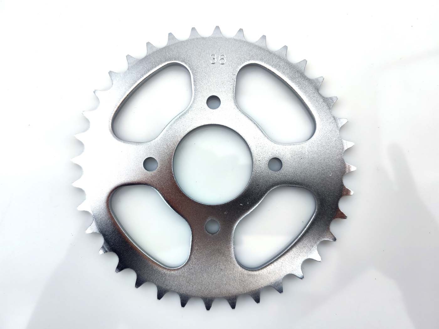 Sprocket Presto Sustiprinta 36 dantų 4 skylės KTM 505, Garelli Cross 40, Hercules Prima 1-6, MP 2, 4, MF 3, M 6, HR Hobby Rider, P 1, MX SX, 5, Optima Pronto, Presto, Zündapp A 25 Automatinis tipas 460-01, 460-02