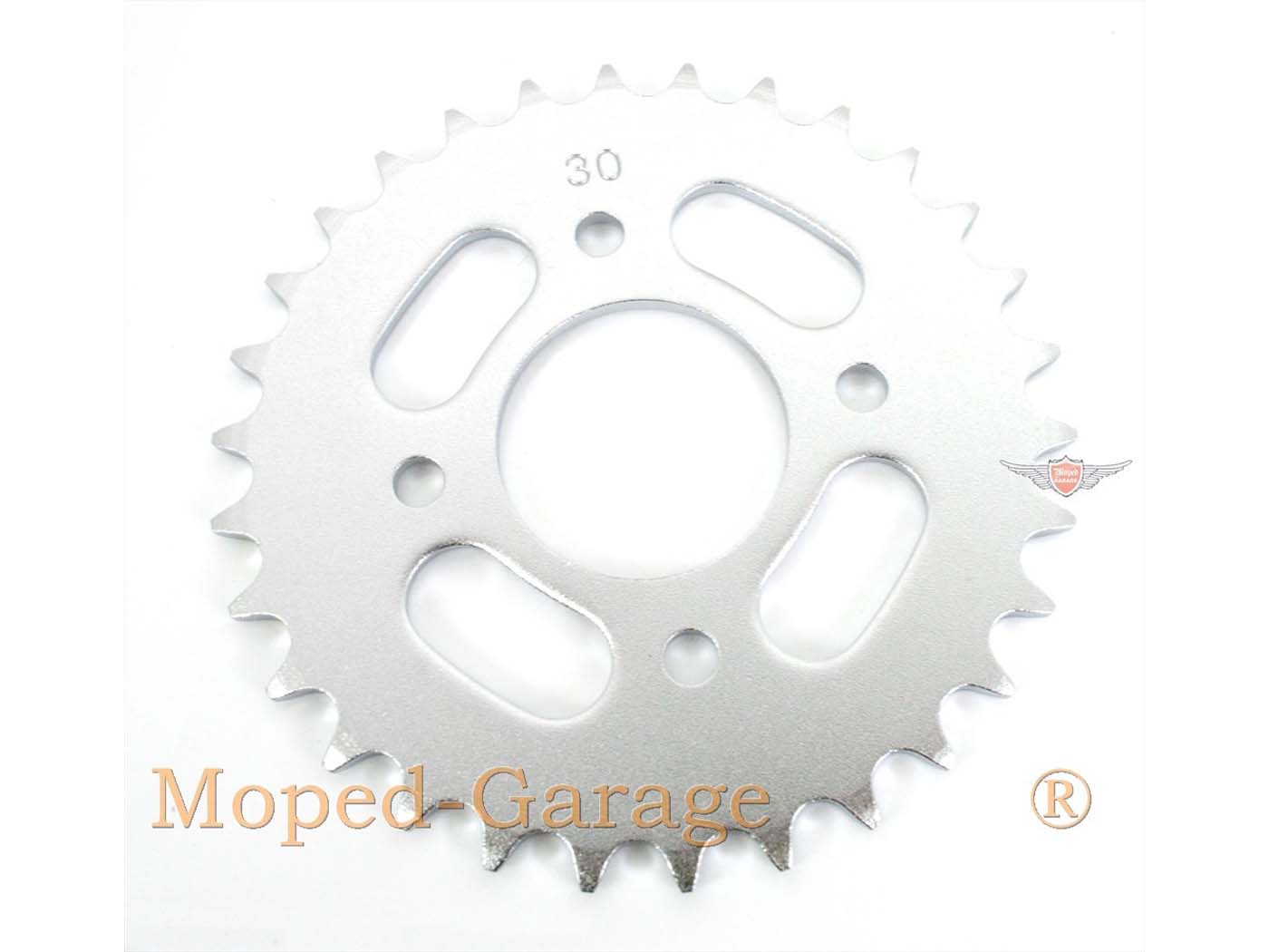 Sprocket Presto sustiprinta 30 dantų, skirta Hercules Prima 1, 2, 3, 4, 5, 6, MP MF M HR Hobby Rider, P MX SX, Optima Pronto, Presto, Garelli Cross 40, KTM 505