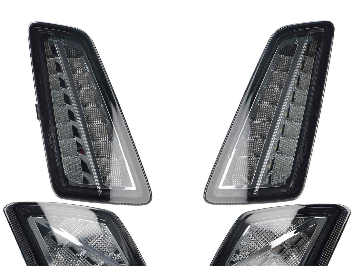 Posūkių žibintų komplektas priekyje / gale Moto Nostra rūkyto stiklo LED su dinaminiu važiavimo žibintu / padėties žibintu, skirtas Vespa GTS 125-300 HPE 2023-