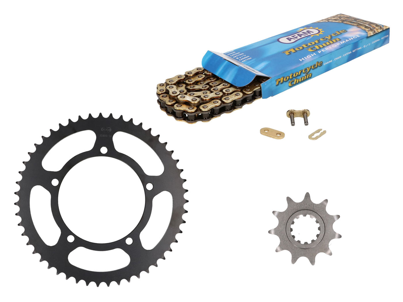 grandinės komplektas AFAM 11/51 dantukai, skirti Aprilia RX50 Racing 03-