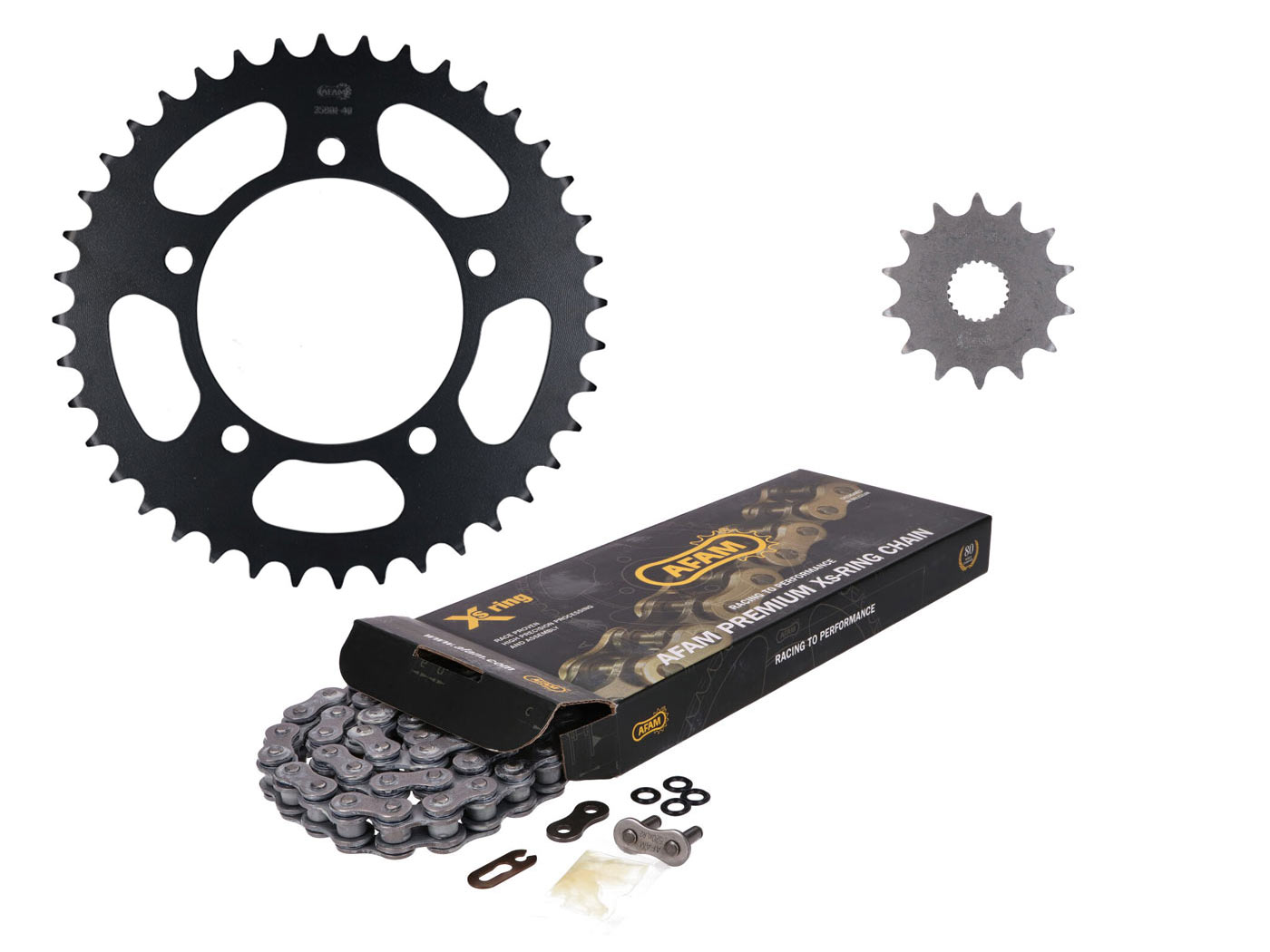 grandinės komplektas AFAM 17/40 dantukai, skirti Aprilia RS125 06-10
