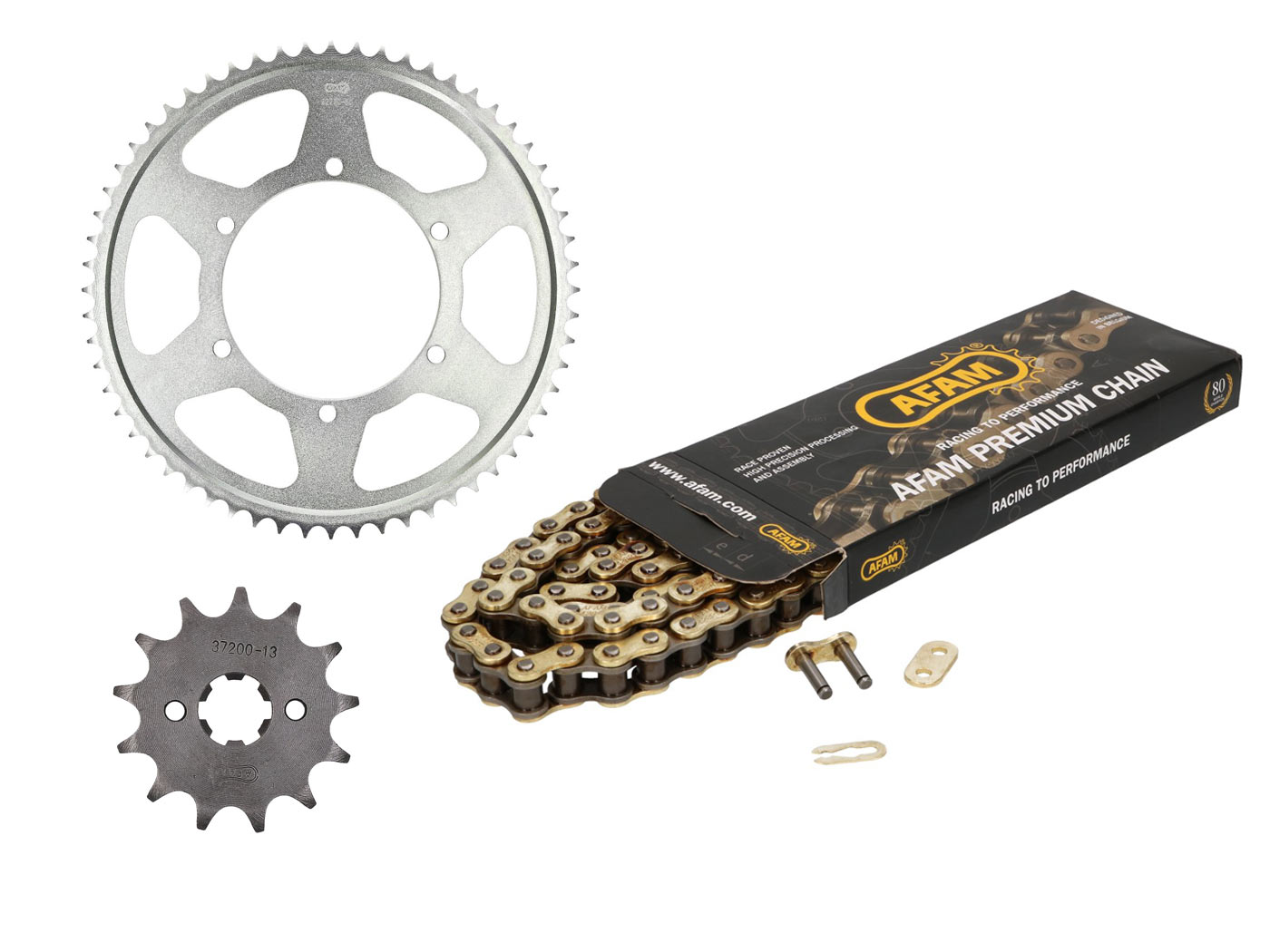 grandinės komplektas AFAM 13/60 dantų, skirtas Aprilia RS125 11-, RS4 125 11-, Tuono 125 17-