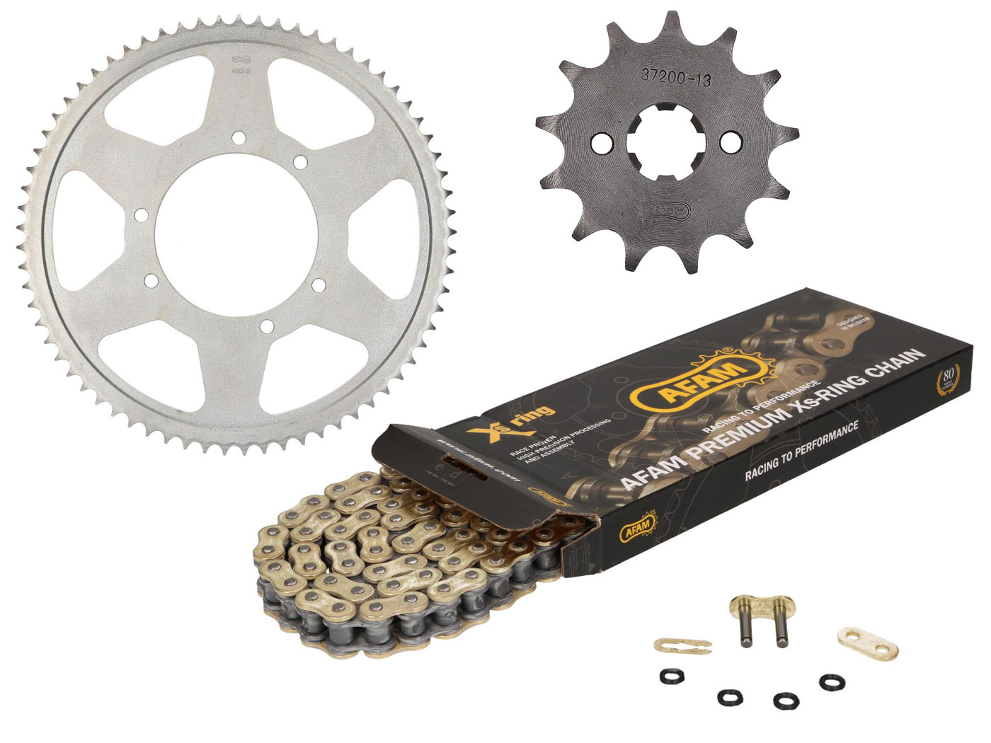 grandinės komplektas AFAM XS-Ring 13/62 dantų, skirtas Aprilia SX125 2018-