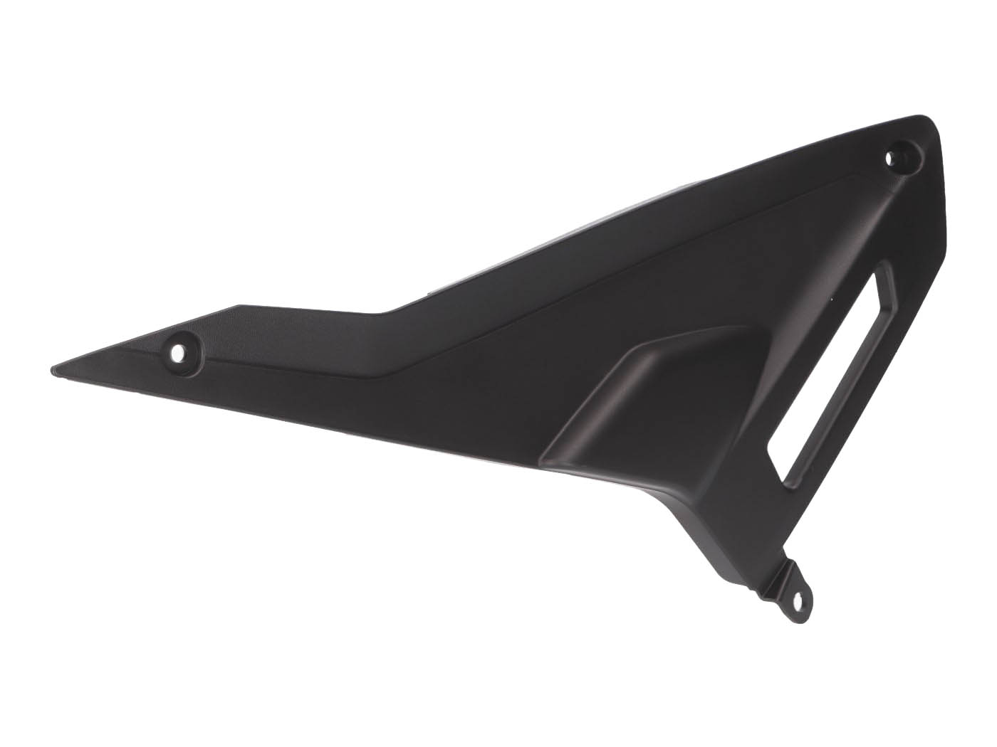 šoninis dangtelis kairysis priekinis OEM juodas, skirtas Aprilia RX, SX, Derbi Senda, Gilera RCR, SMT 50 Euro4 2018-