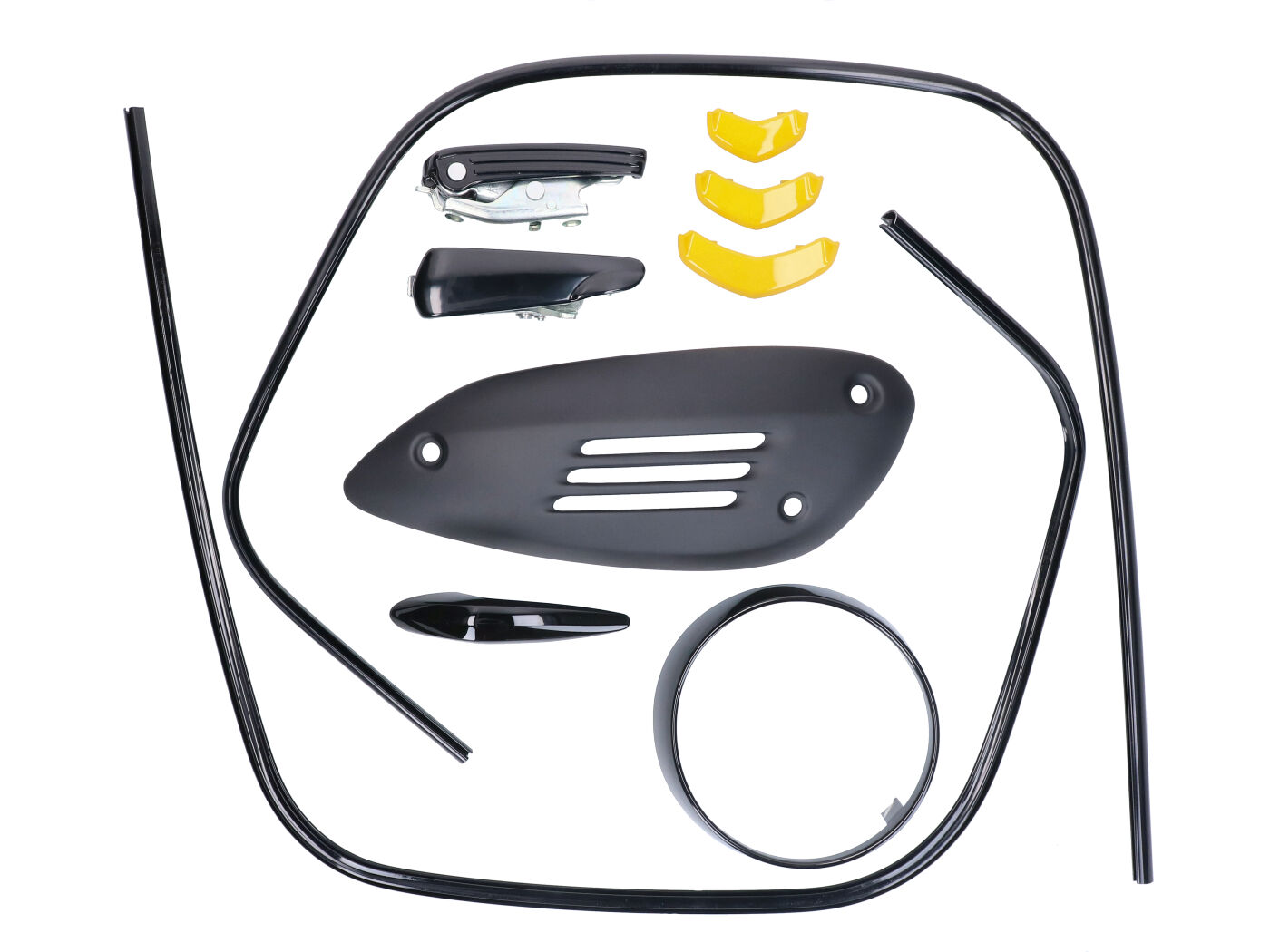 Juodas komplektas, skirtas Vespa GTS 300 HPE 2018-, GTS 125 iGet 2019-