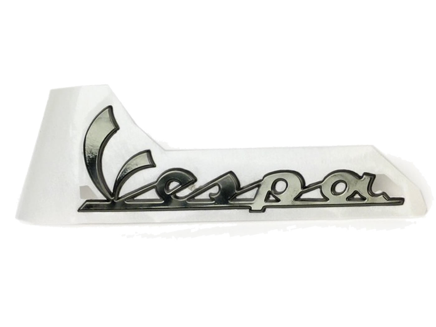 ženklas / raidės "Vespa" juodas chromas OEM 150x50mm, skirtas Vespa GT, LX, LXV, S, GTS, GTV