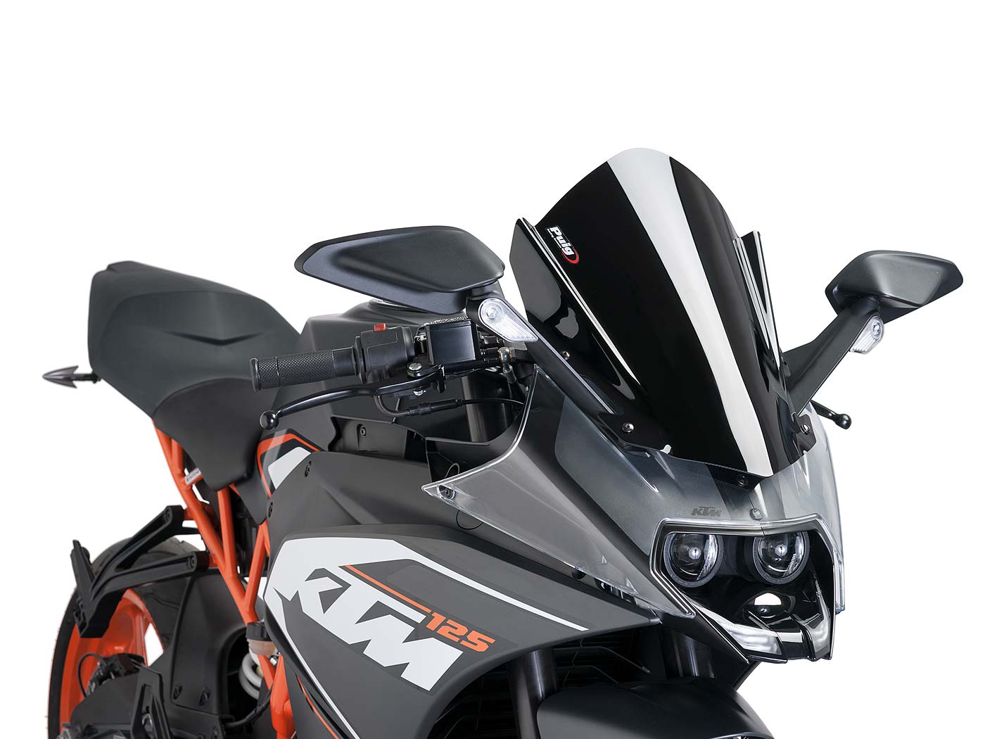 priekinis stiklas Puig Z-Racing juodas KTM RC 125, 200, 390 14-