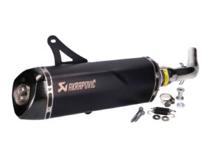 juodas Duslintuvas Akrapovic Slip-On Line SS skirtas Vespa GTS, GTV 125, 250, 300 E3, E4