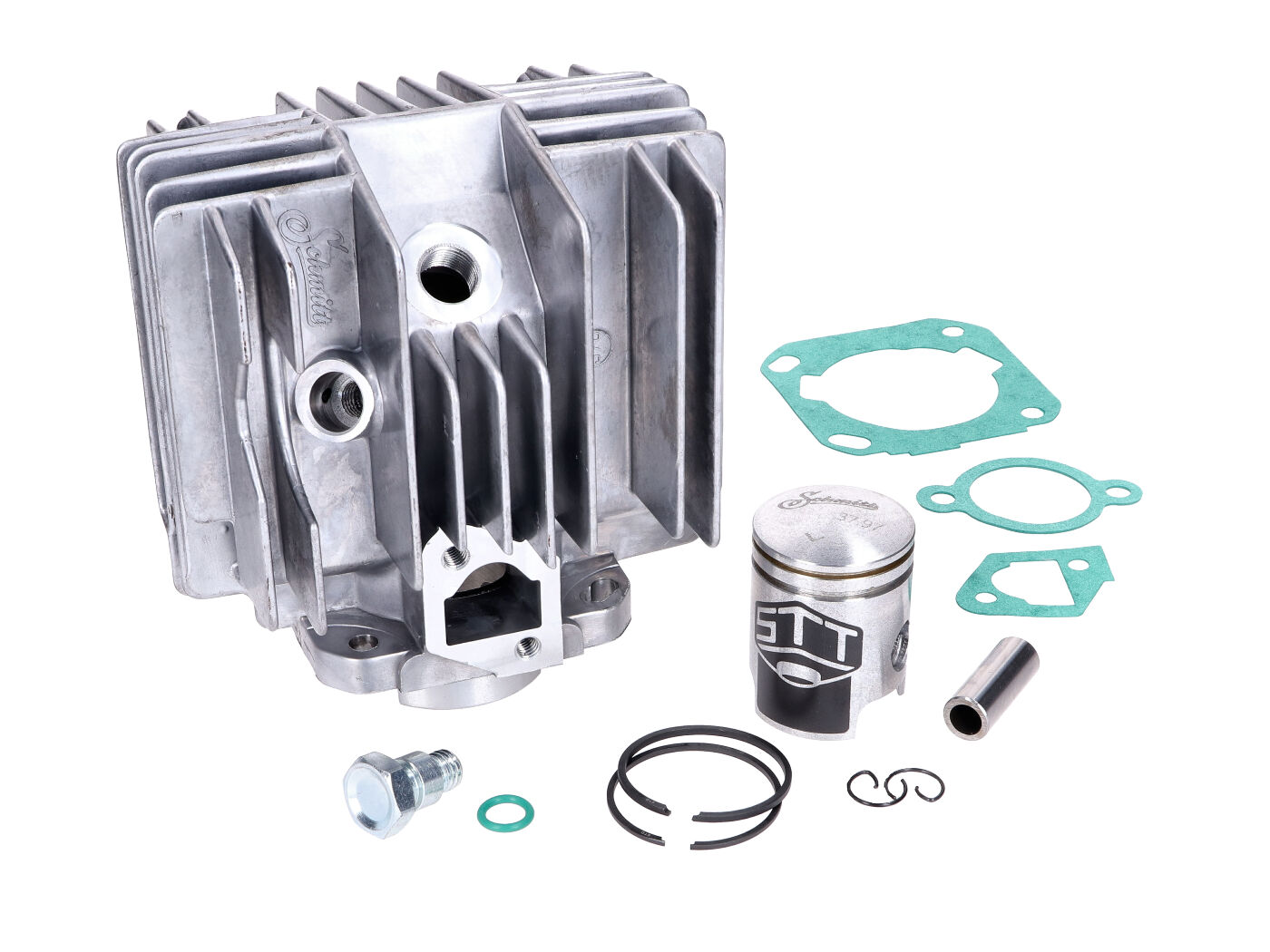 Cilindro komplektas Schmitt 50cc/38mm (44mm eiga) Mokick versija Sachs 504, 505, Hercules Prima