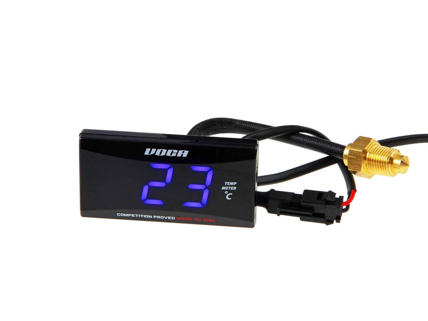 temperatūros ekranas VOCA Racing TEMP METER 0-120ºC, mėlynas