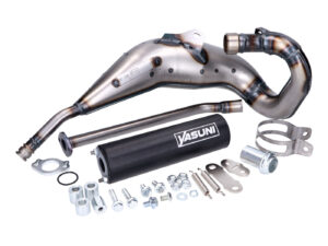 juodas Duslintuvas Yasuni Cross ML, skirtas Aprilia RX, SX, Derbi Senda R, SM, Gilera RCR, SMT 50cc 2 taktų EBE, EBS, D50B0 varikliui