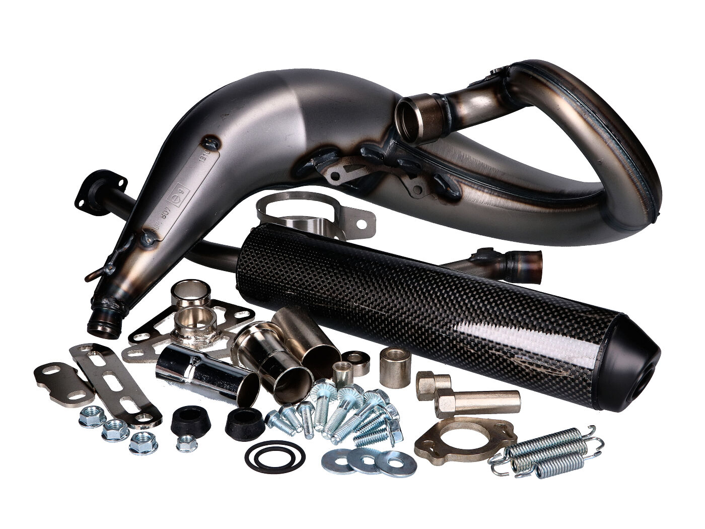 Duslintuvas Yasuni Cross ML MAX Carbon Look, skirtas Aprilia RX, SX, Derbi Senda, Gilera EBE, EBS, D50B