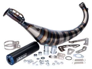 Yasuni R3 Carrera MAX PRO mėlynas Duslintuvas, skirtas Aprilia RX, Derby Road, Beta RR, SM, Rieju MRT, MRX, Motorhispania Fury, D50B0, EBE, EBS