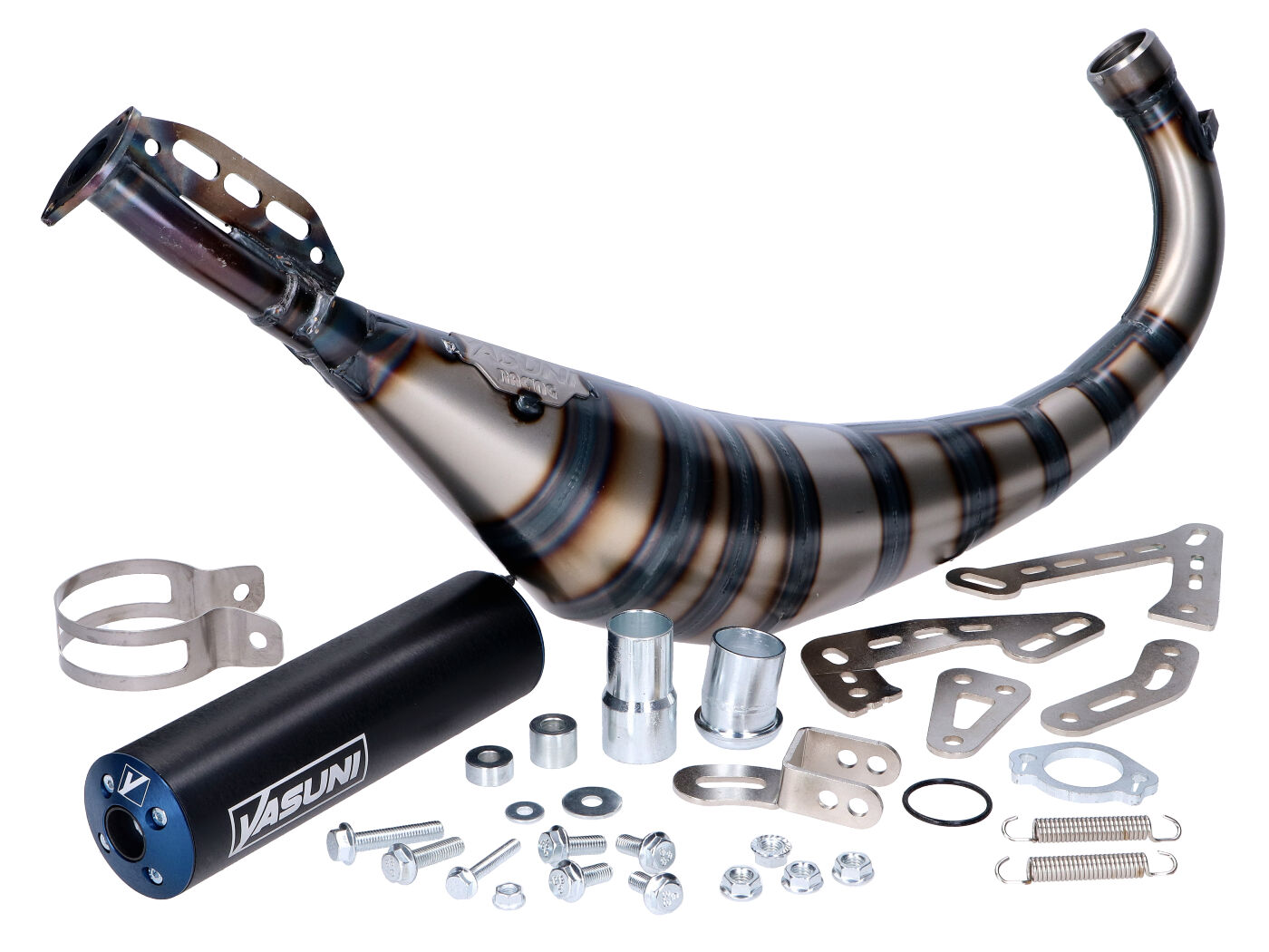 Yasuni R3 Carrera MAX PRO mėlynas Duslintuvas, skirtas Aprilia RX, Derby Road, Beta RR, SM, Rieju MRT, MRX, Motorhispania Fury, D50B0, EBE, EBS