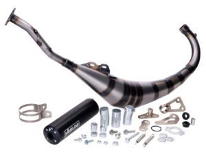 juodas Duslintuvas Yasuni R2 MAX PRO, skirtas Aprilia RS 50, Yamaha MBK TZR 50, Rieju RS2, RS3 Naked, Pro Minarelli AM6